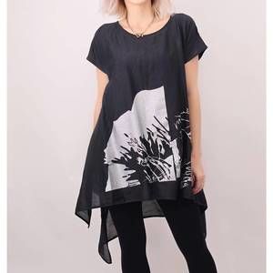 NEW IGOR tunic tea top in black/white